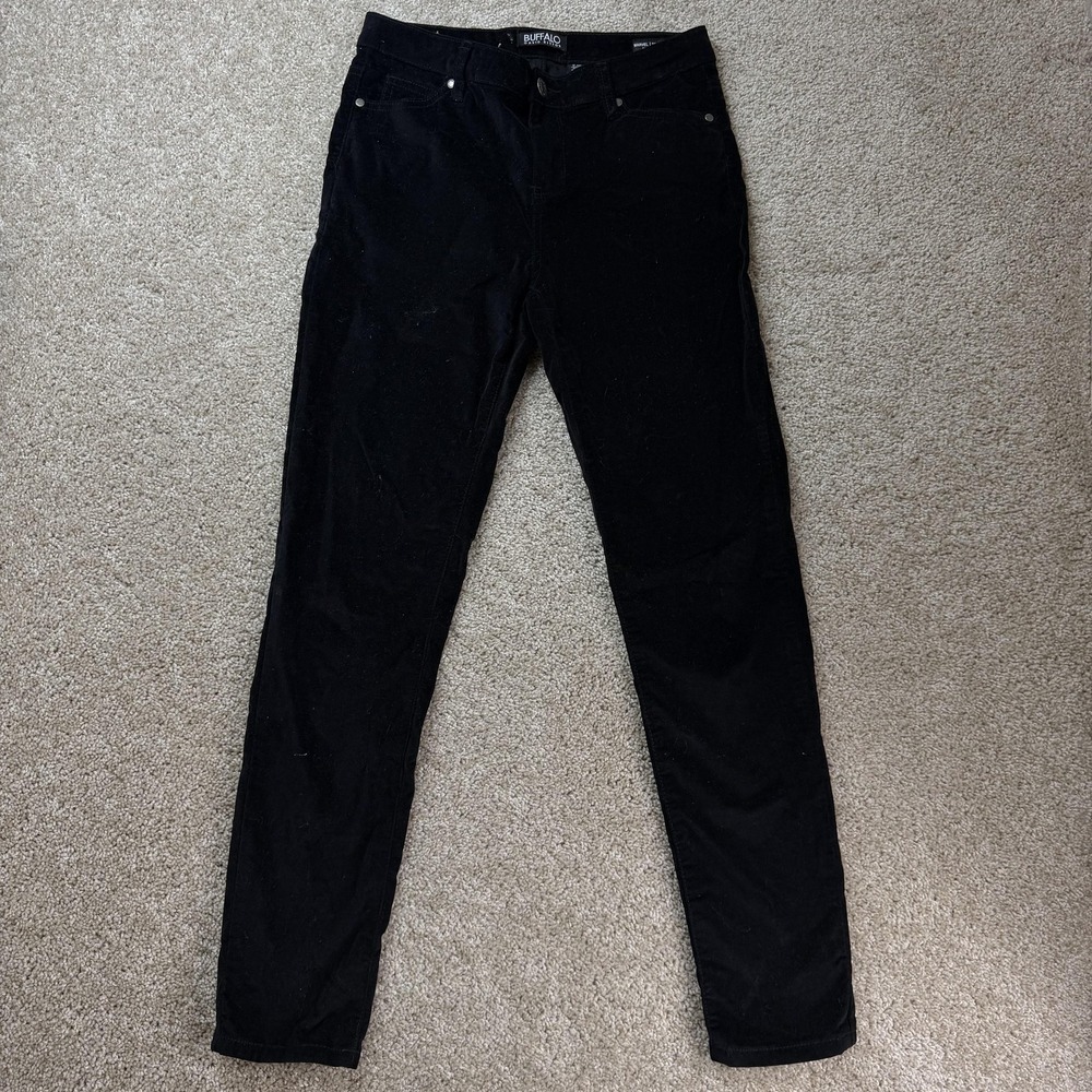 Buffalo David Bitton Jegging Pants Womens 6/28 Black Velvet Stretch Skinny